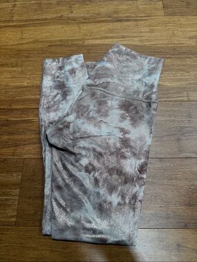 lululemon athletica Brown and Light Blue Tie-Dye Leggings